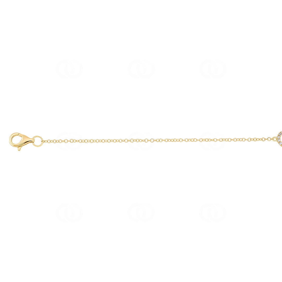 Armband 750/18 K Gelbgold Kleeblatt mit Diamanten 0.09 ct H/si