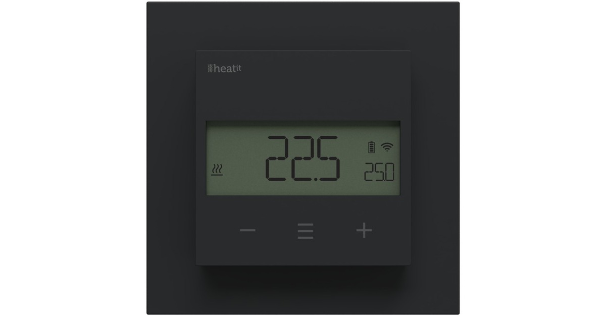 heat itZ-Temp3 Z-wave Battery Thermostat  (Zwart (mat))