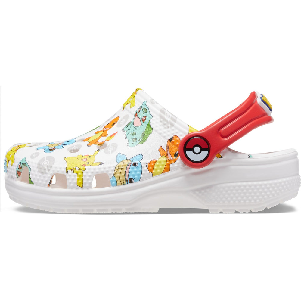 Køb Crocs White/Multi Classic Pokemon Clog