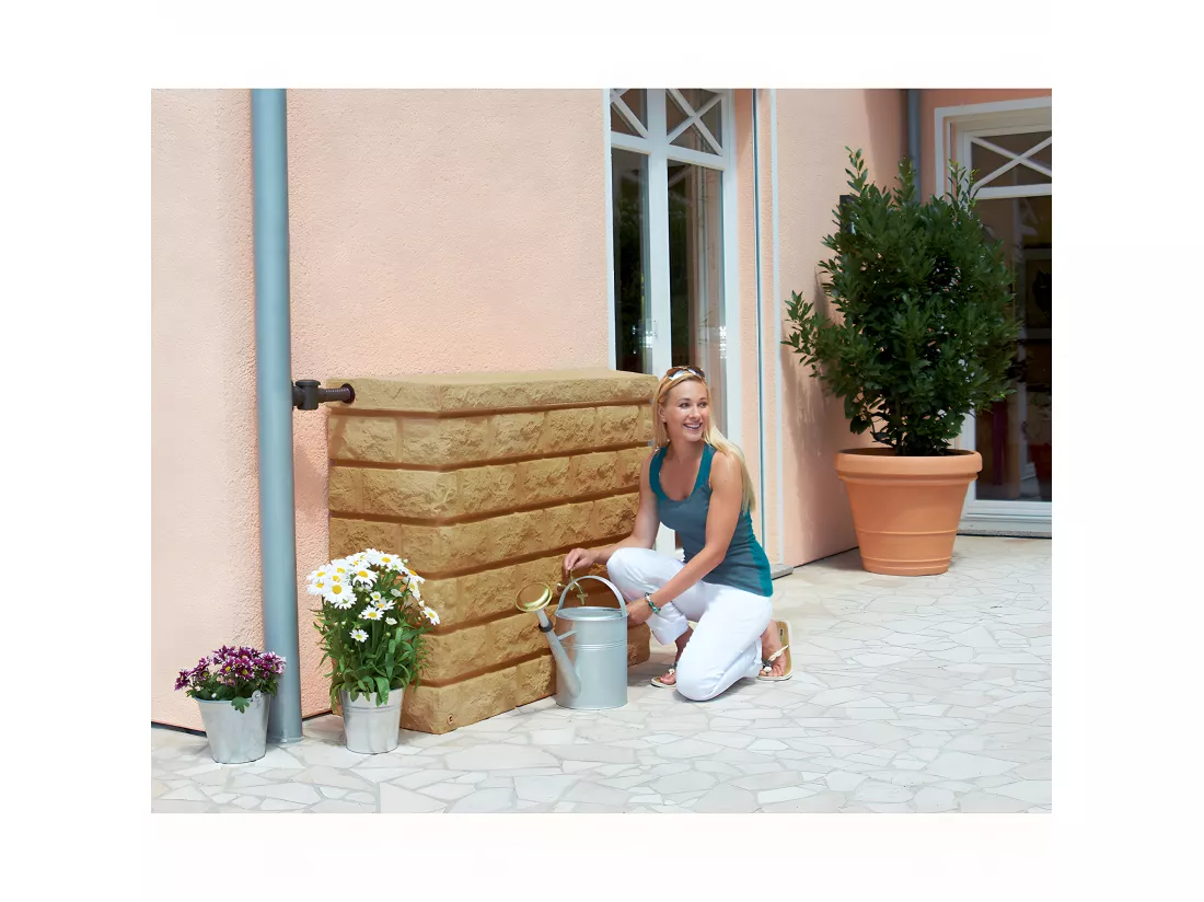Récupérateur D'eau Aérien Apparence Pierre Rocky 400l
