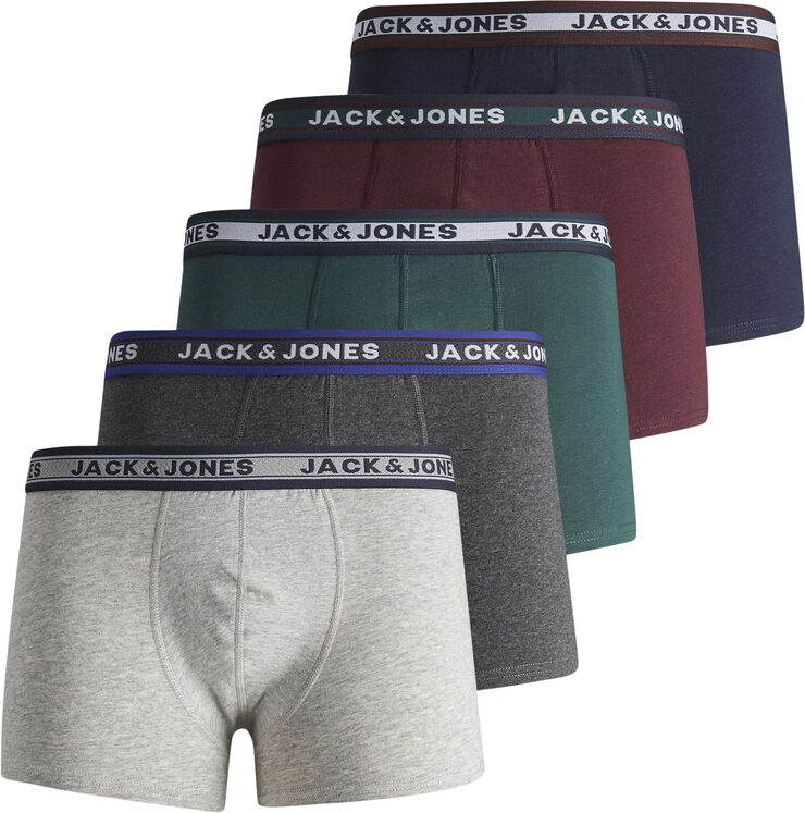 Jack & Jones JACBLACK FRIDAY TRUNKS 5 PACK LN Dark grey melange/lgm - sea moss -