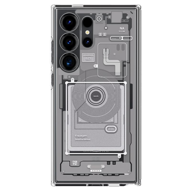 Samsung Galaxy S24 Ultra Zero One Ultra Hybrid Case Hülle (ACS07294) - Grau / Transparent