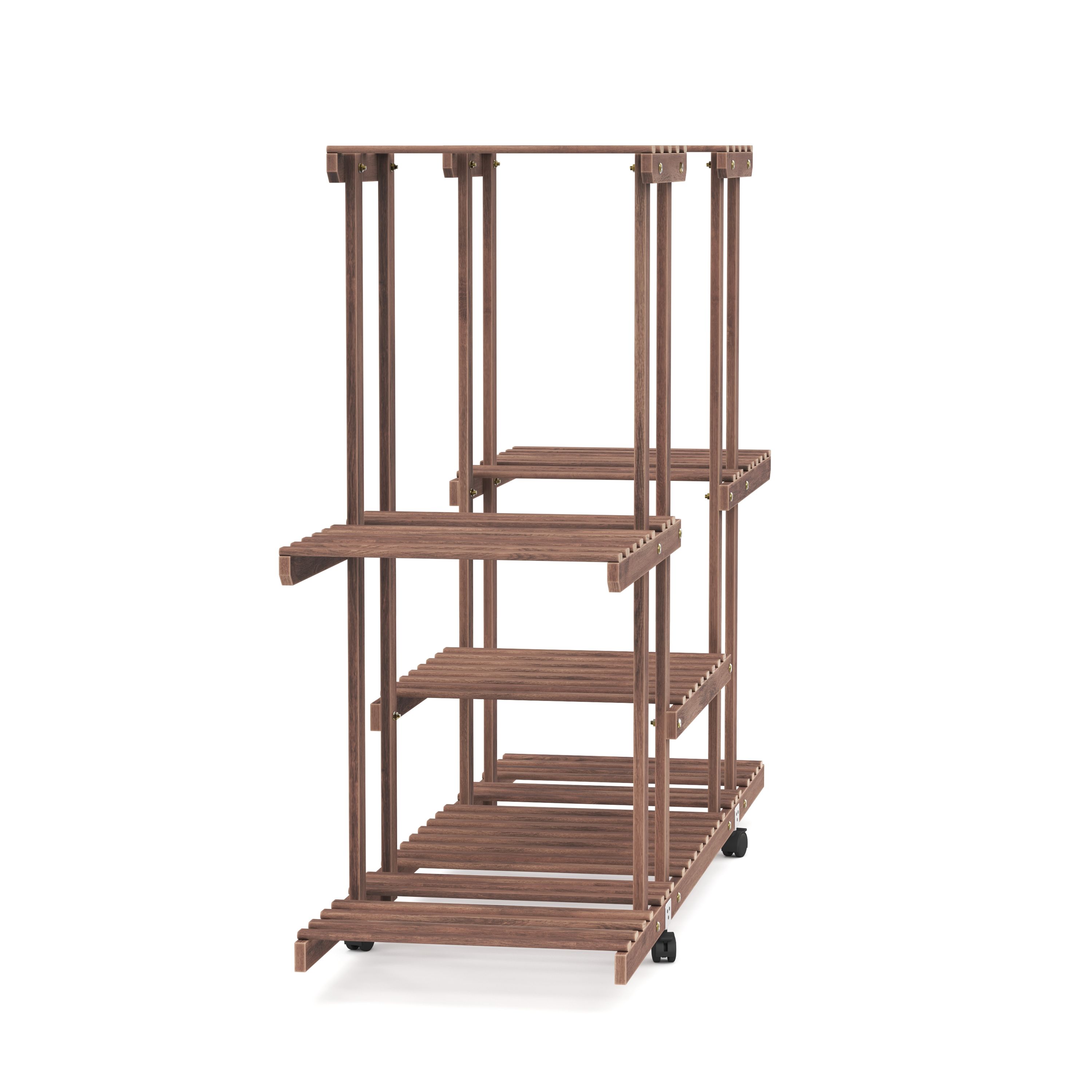 Pflanzenregal Holz 114 x 33 x 80 cm natur