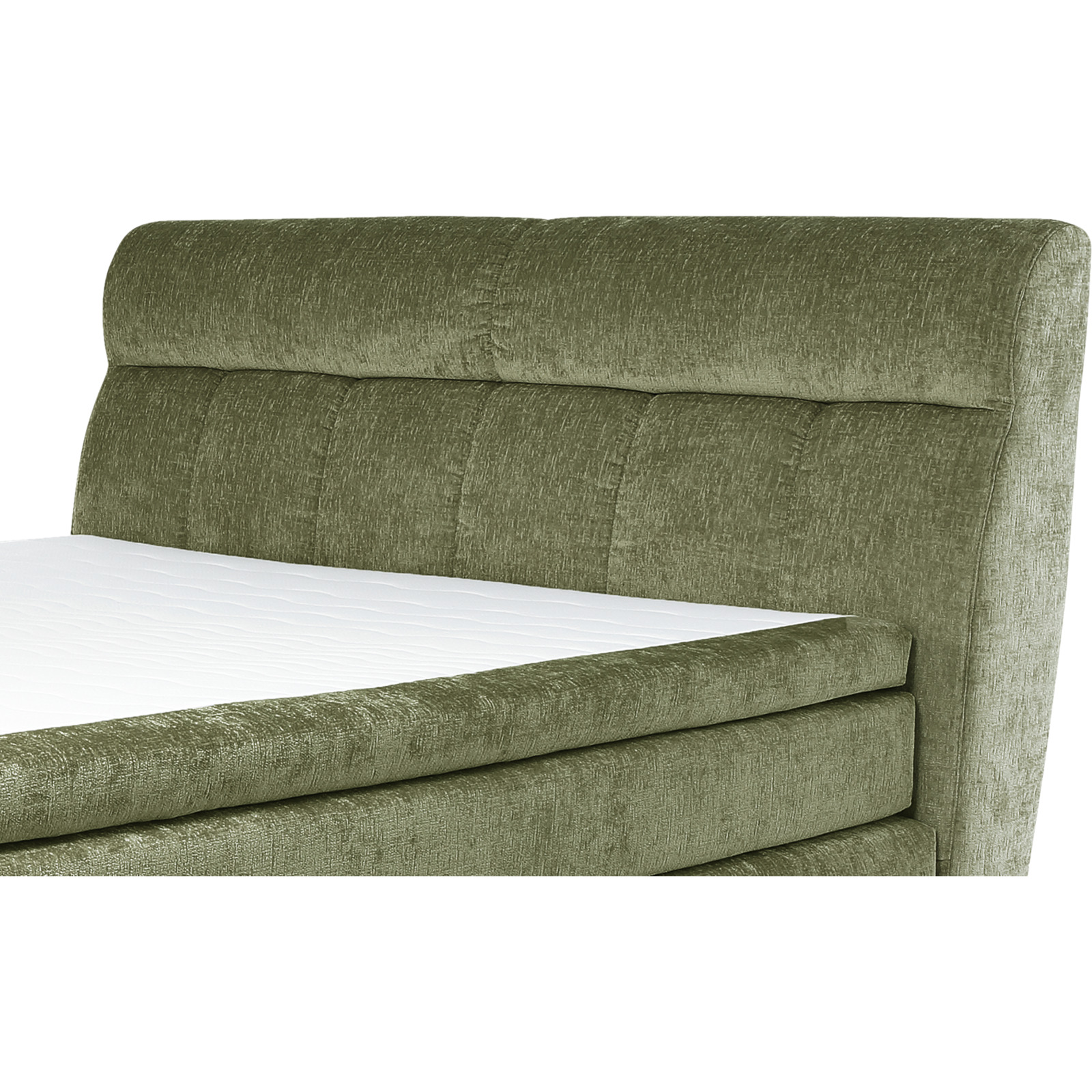 Boxspringbett Queen Max Stoff Chenille 180 x 200 cm, mit Bettkasten grün