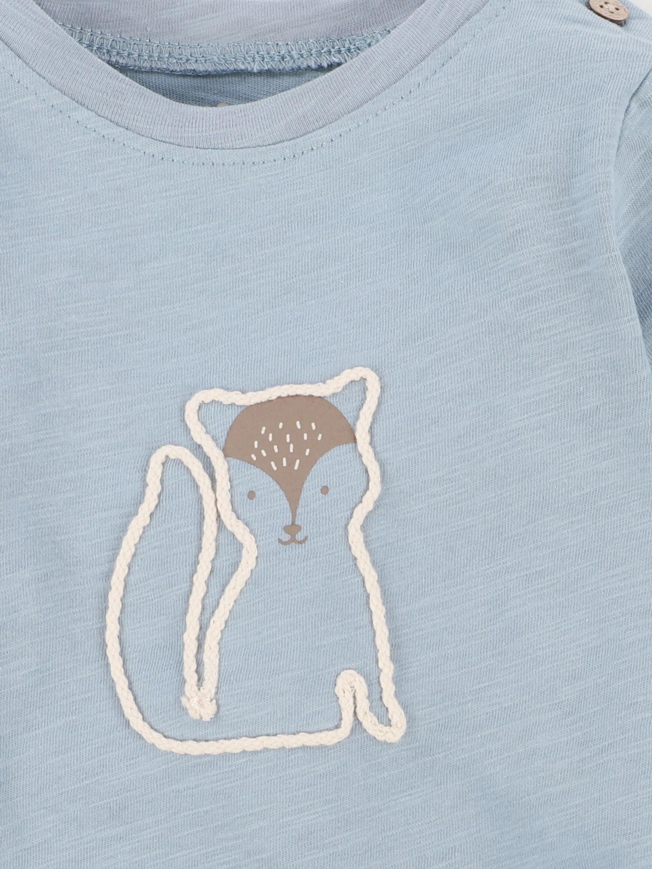 Baby Langarmshirt mit Print und Kordel