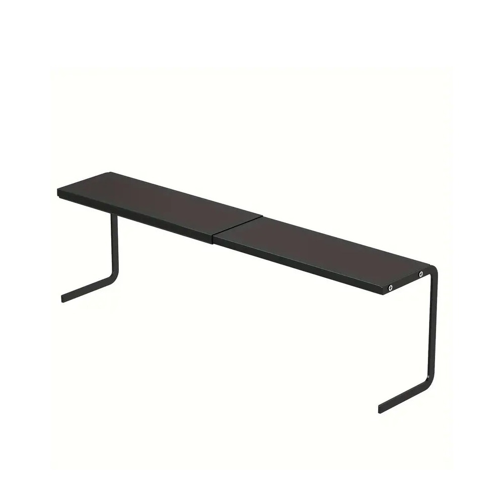 (36-60cm) Ausziehbares Aufbewahrungs Regal Organizer Ablage für Küche / Büro - Schwarz