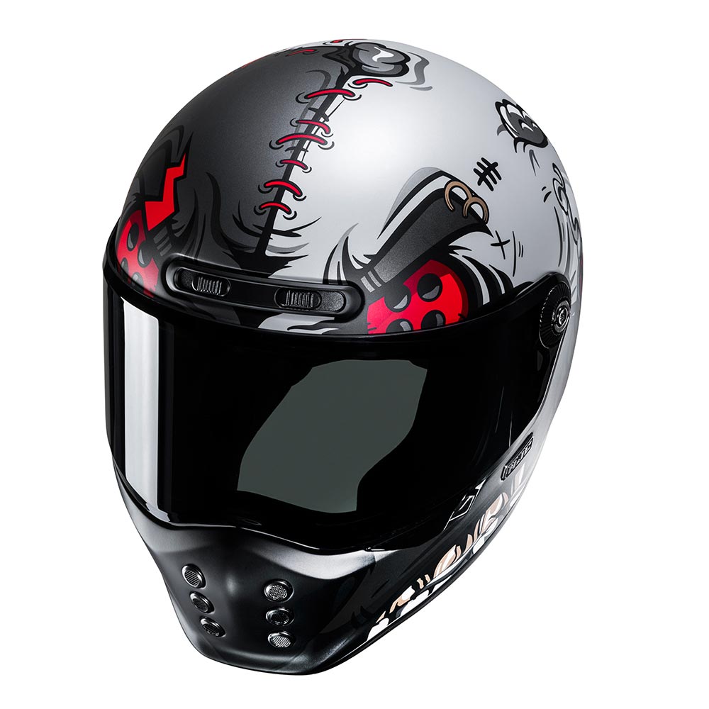 HJC - Casque V10 Vatt MC1 / Gris / Anthracite / Rouge / Brillant