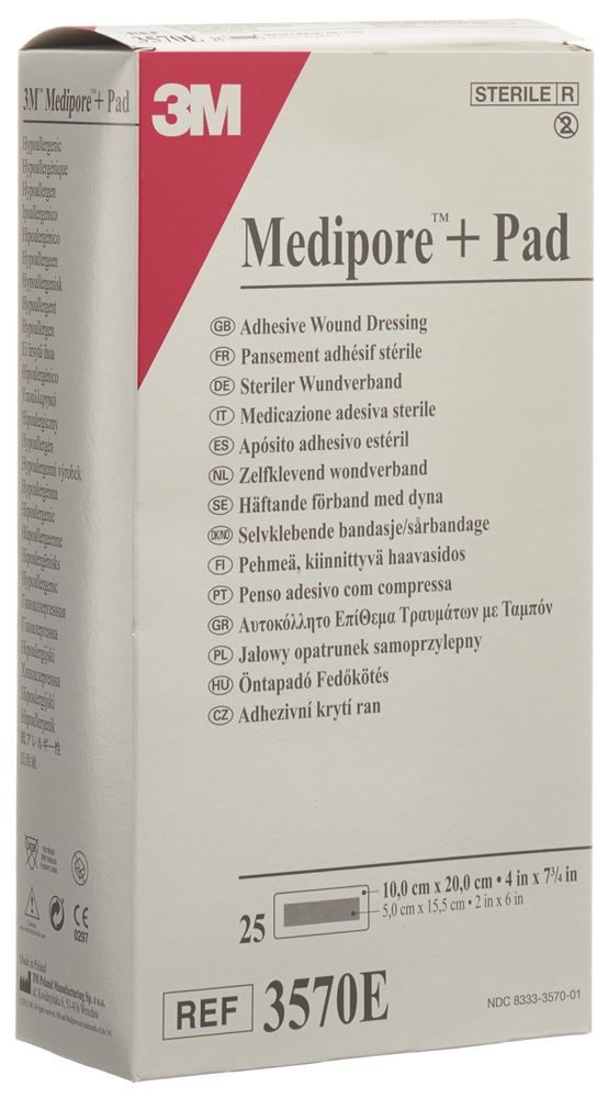 MEDIPORE 10x20cm Wundkissen 5x15.5cm 25 Stk<br>25 Stück, 10x20cm, Wundkissen 5x15.5cm
