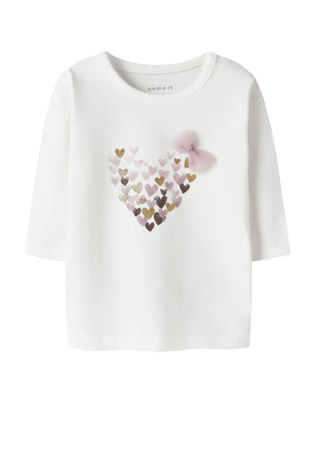 NAME IT BABY longsleeve wit met glitter