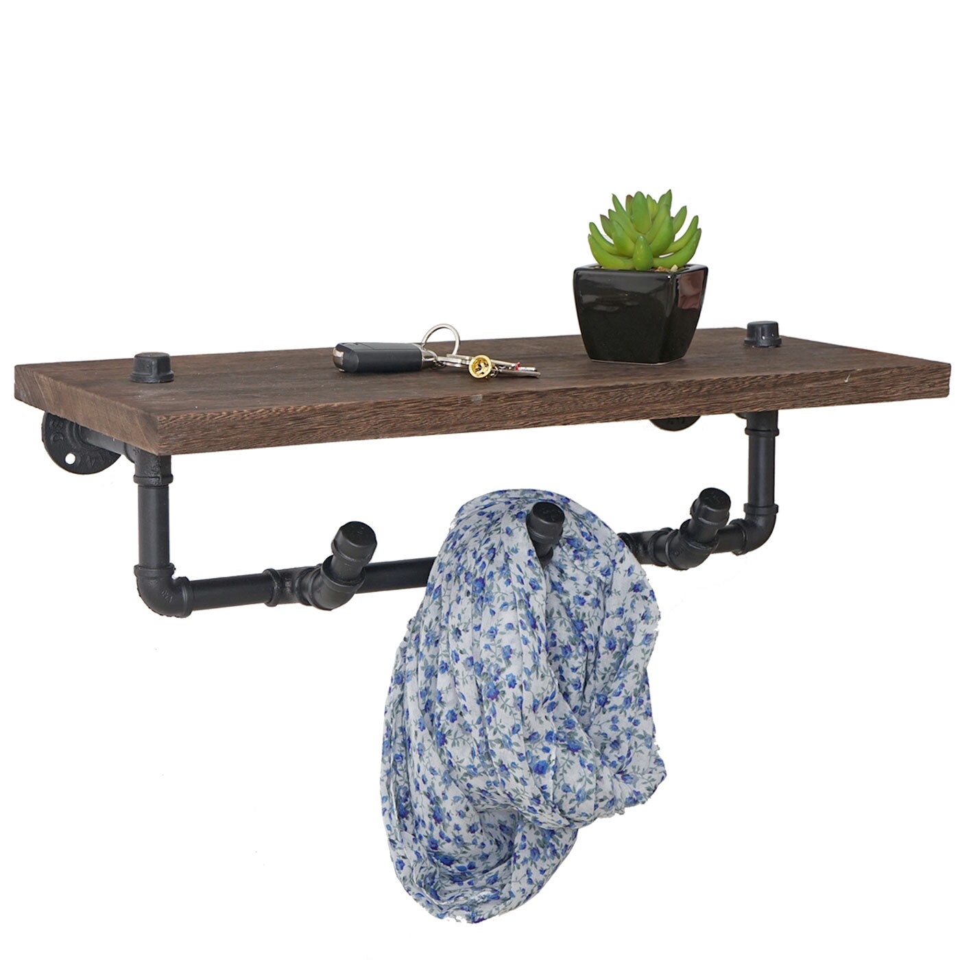 Wandgarderobe MCW-C45, Ablageregal Hängegarderobe Garderobenpaneel, Industriedesign braun