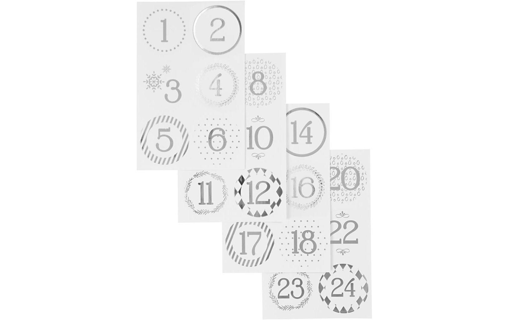 Adventskalender-Zahlen Ø 4 cmSticker für Adventskalender
