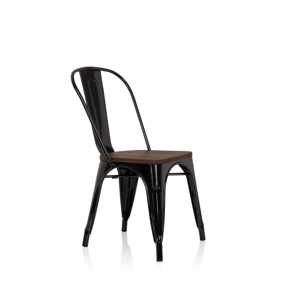 Bistrostuhl VANTAGGIO COMFORT W Stahl / Ulmenholz ohne Armlehnen hjh OFFICE