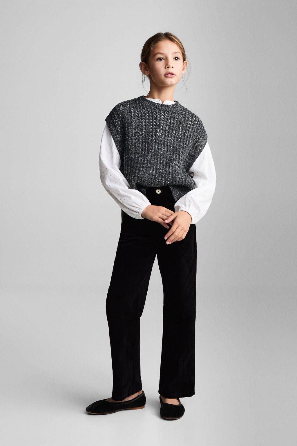 Mango Kids casual broek zwart