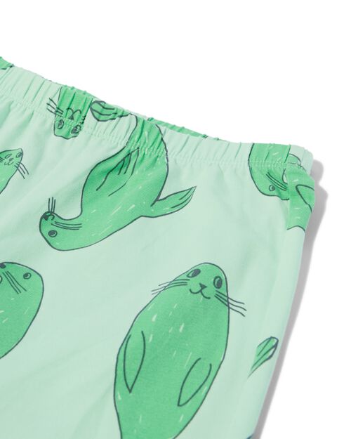 pyjama en coton extensible avec otarie et pyjama pour doudous pour enfant vert clair