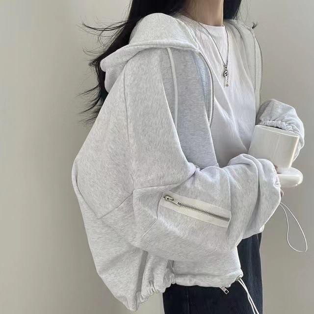Essere - Effen hoodie met trekkoord en ritssluiting