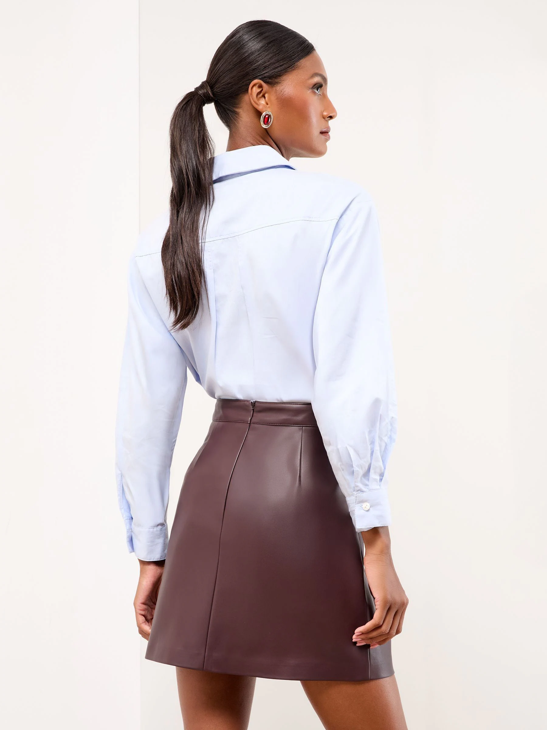 Bordeaux Rood imitatieleer - Lipsy - Minirok