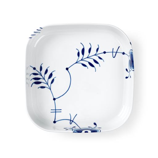 Royal Copenhagen Blå Mega Riflet Firkantet Ovnfast Fad, 25x25 cm
