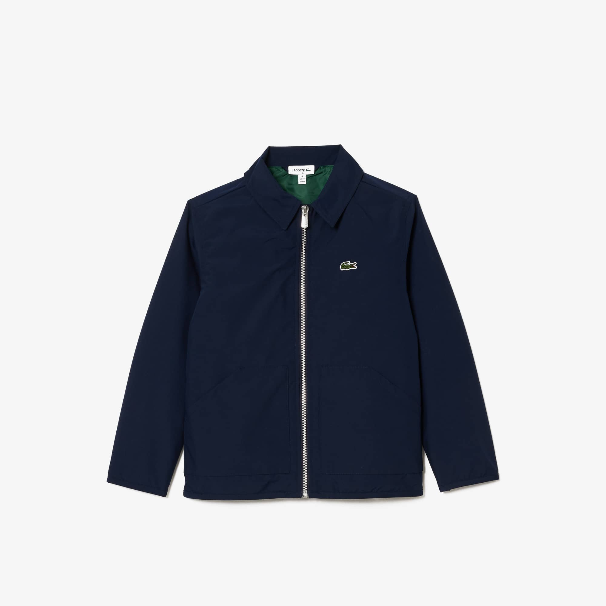 Veste zippée avec poches plaquées en taffetas Manteaux & Blousons - Bleu - Lacoste - Garçon