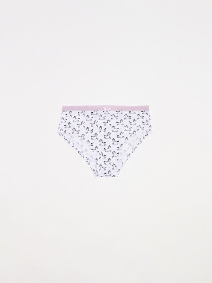 Pacote com 5 calcinhas hipster estampadas - Cores variadas