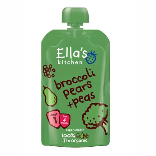 Ella's Kitchen Broccoli, Pære og Ærter 4  mdr. Ø - 120 g