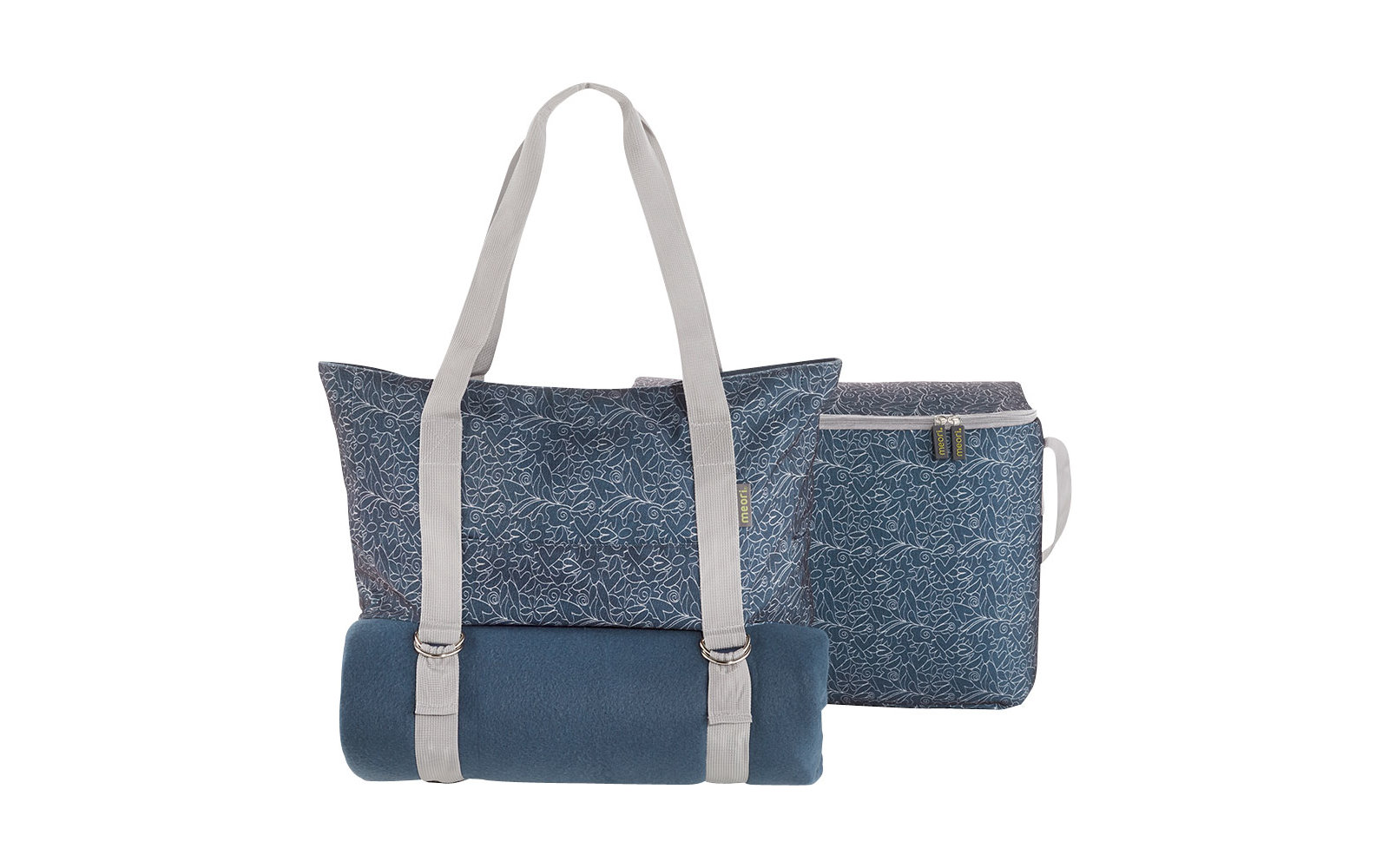 Meori Multiset 3in1 Tasche, Picknickdecke & Kühltasche grau
