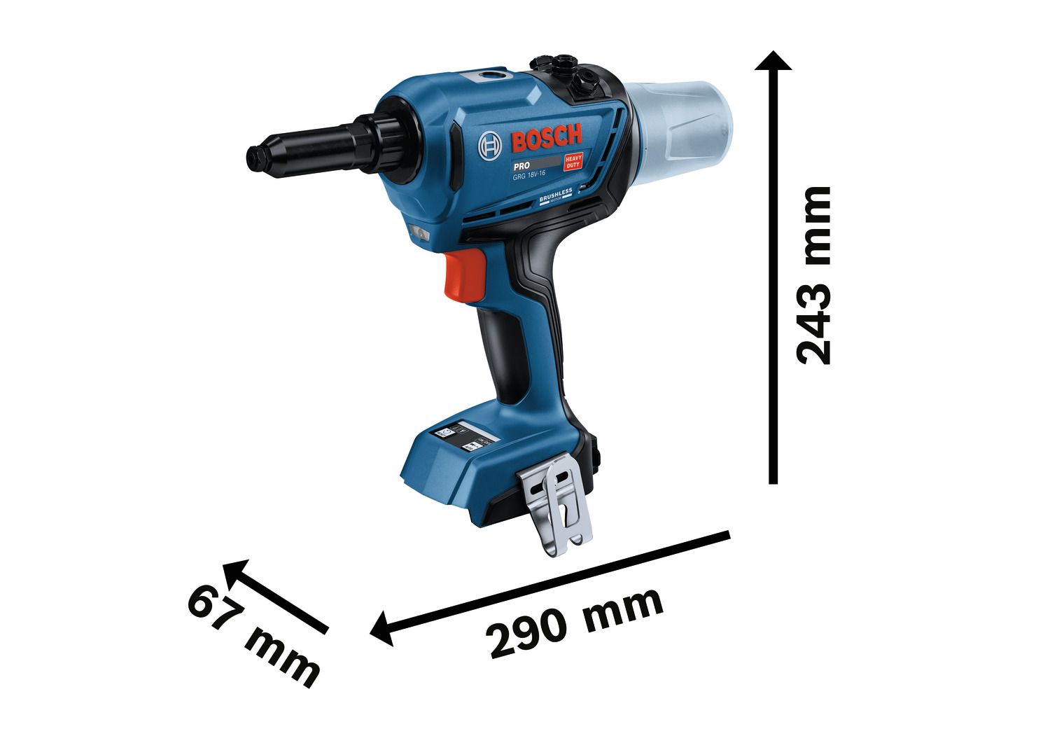 Bosch Professional GRG 18V-16 C Accu popnageltang 18V Basic Body in L-Boxx - 06019K5002