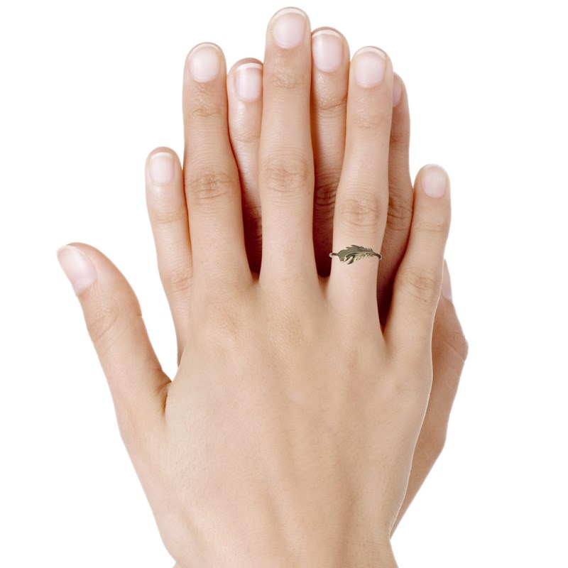 Bague Plaqué Or Plume d'Oiseau