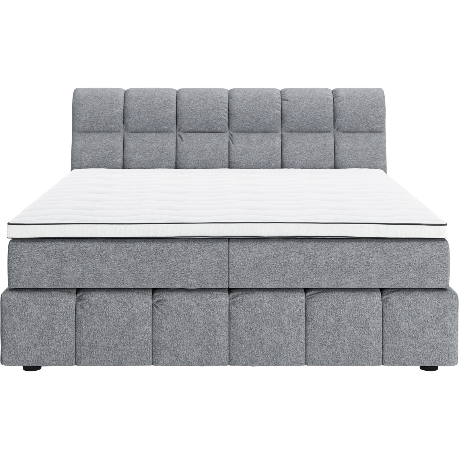 Boxspringbett Downtown Stoff New York hellgrau 180 x 200 cm