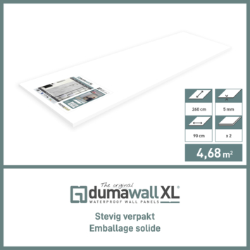 Dumawall XL wandpaneel PVC Light cement 2.08m2, afm 40x260cm