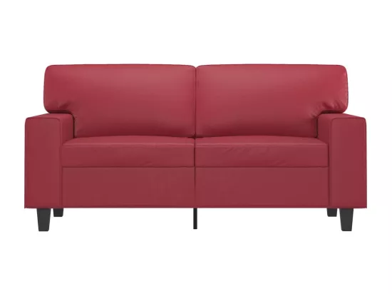 Canapé à 2 places Rouge bordeaux 120 cm Similicuir