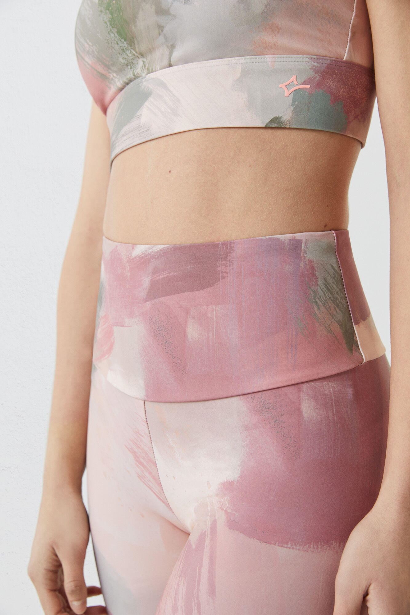 Leggings elásticas com estampa 4D - Verde