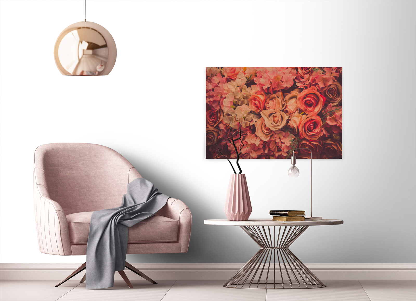 Leinwandbild BLUMEN BOUQET - rot-orange - 90x60 cm
