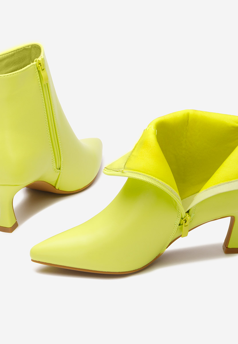 Bottines à talon fin néon vert Kaina verzi neon