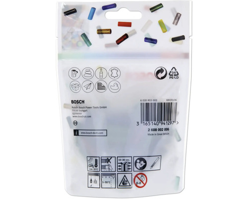 Lijmstiften voor Bosch Gluey, 70 stuks, glitter