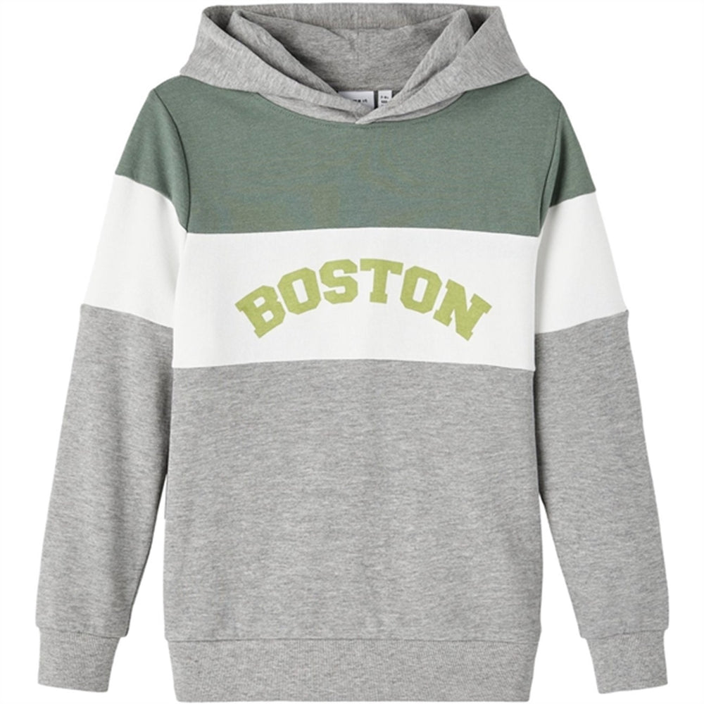 Grey Melange Hoodie - Name It → Luksusbaby.dk