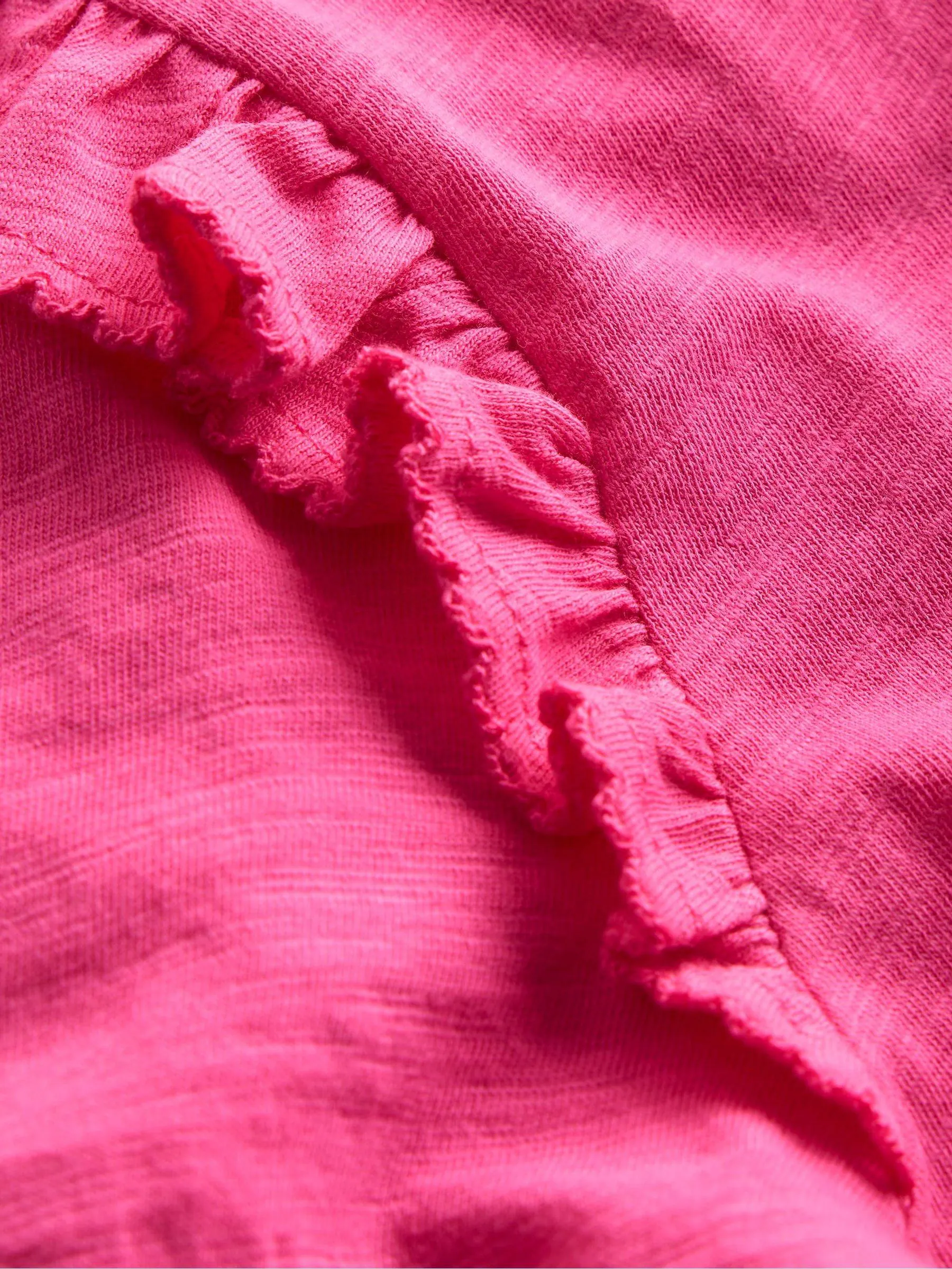 Roze - Boden - Slubtop met ruchemouwen