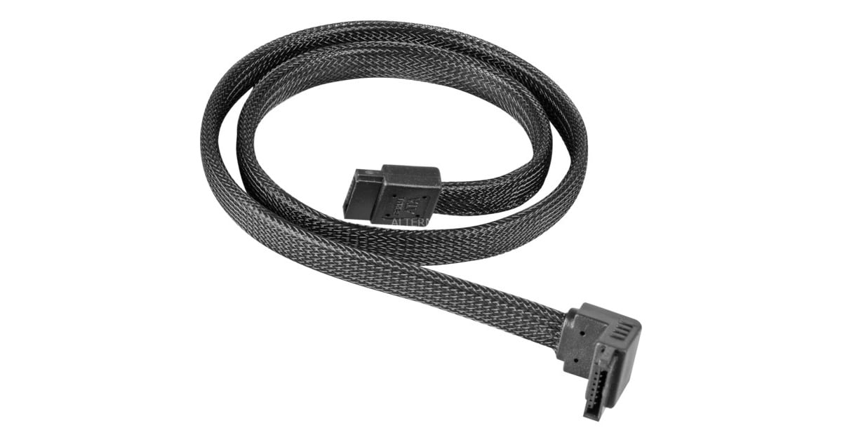 SilverStoneSATA III Kabel 50cm  (Zwart, 6GB/s, 90º Connector, CP08)