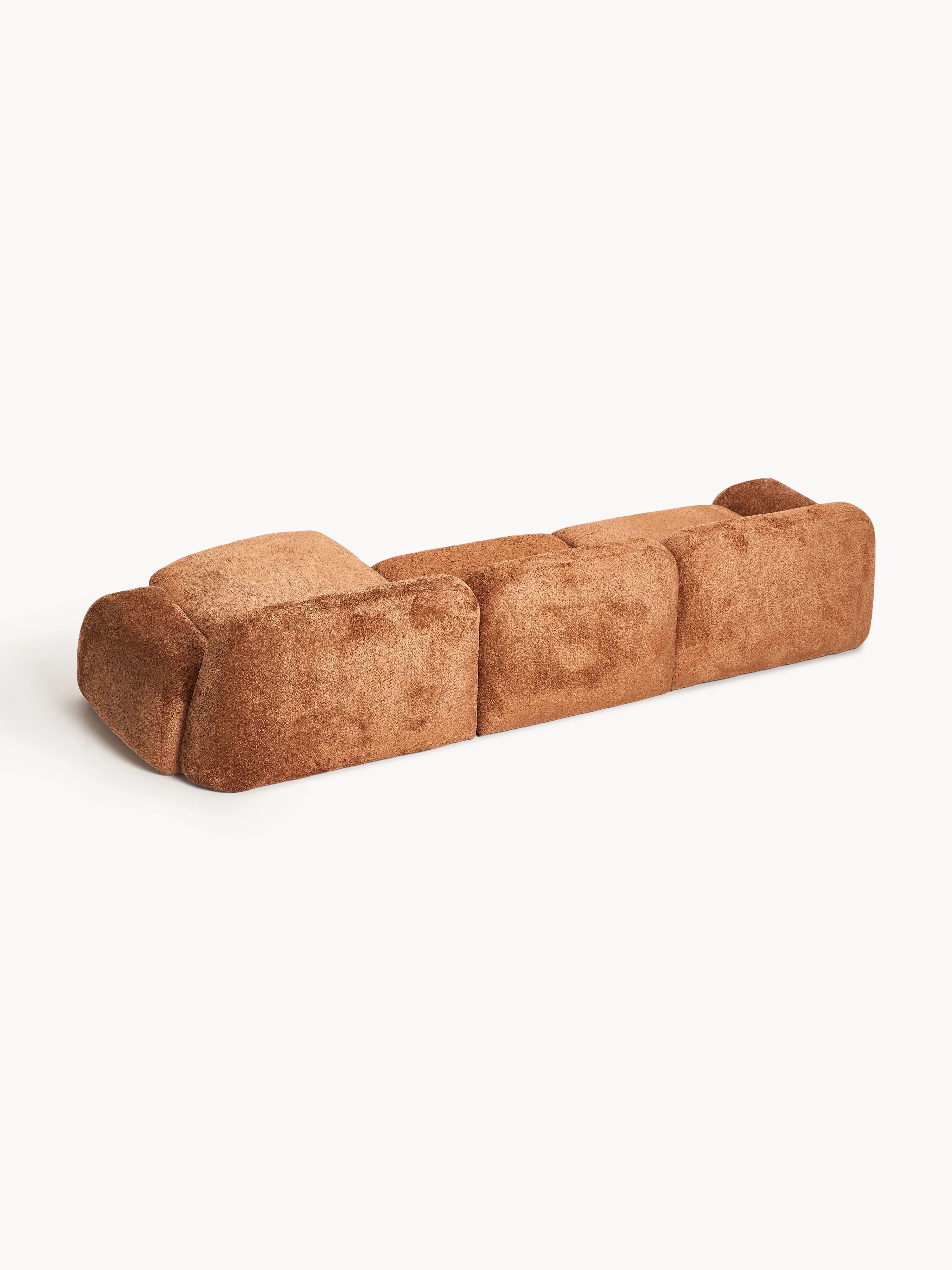 Modulaire teddy-bouclé hoekbank Wolke (4-zits)