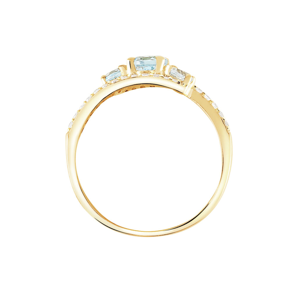 Bague Chloe Or Jaune Topaze Et Oxyde De Zirconium