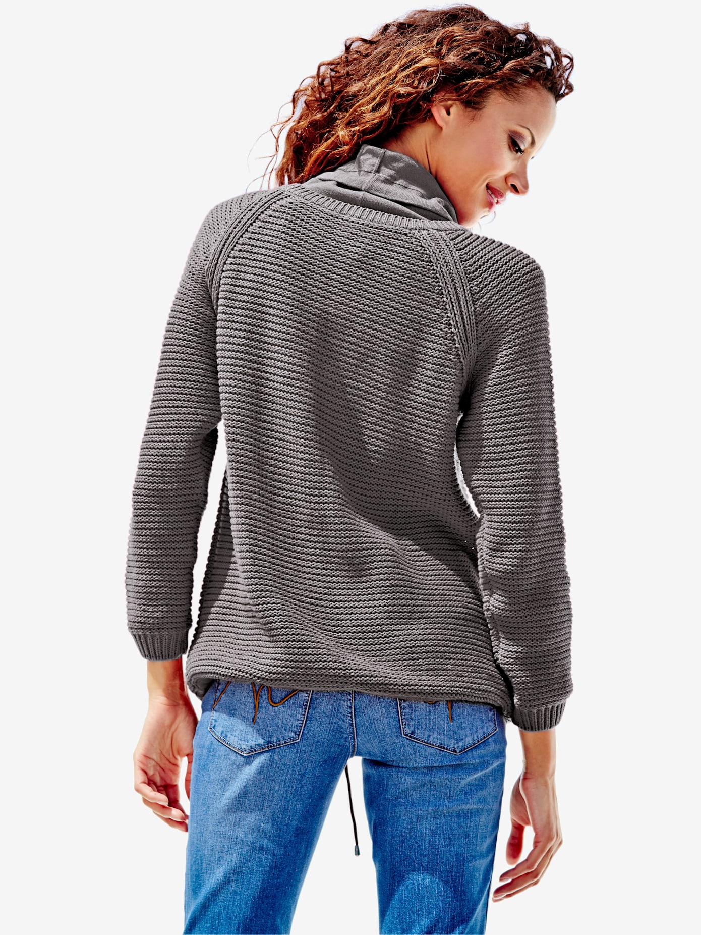 Camionneur tricot grosses mailles avec manches raglan