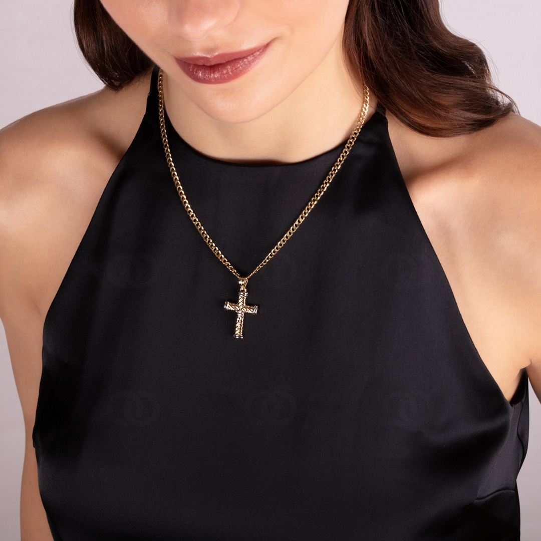 Anhänger 750/18 K Gelbgold Kreuz mit Jesus 30 x 20mm