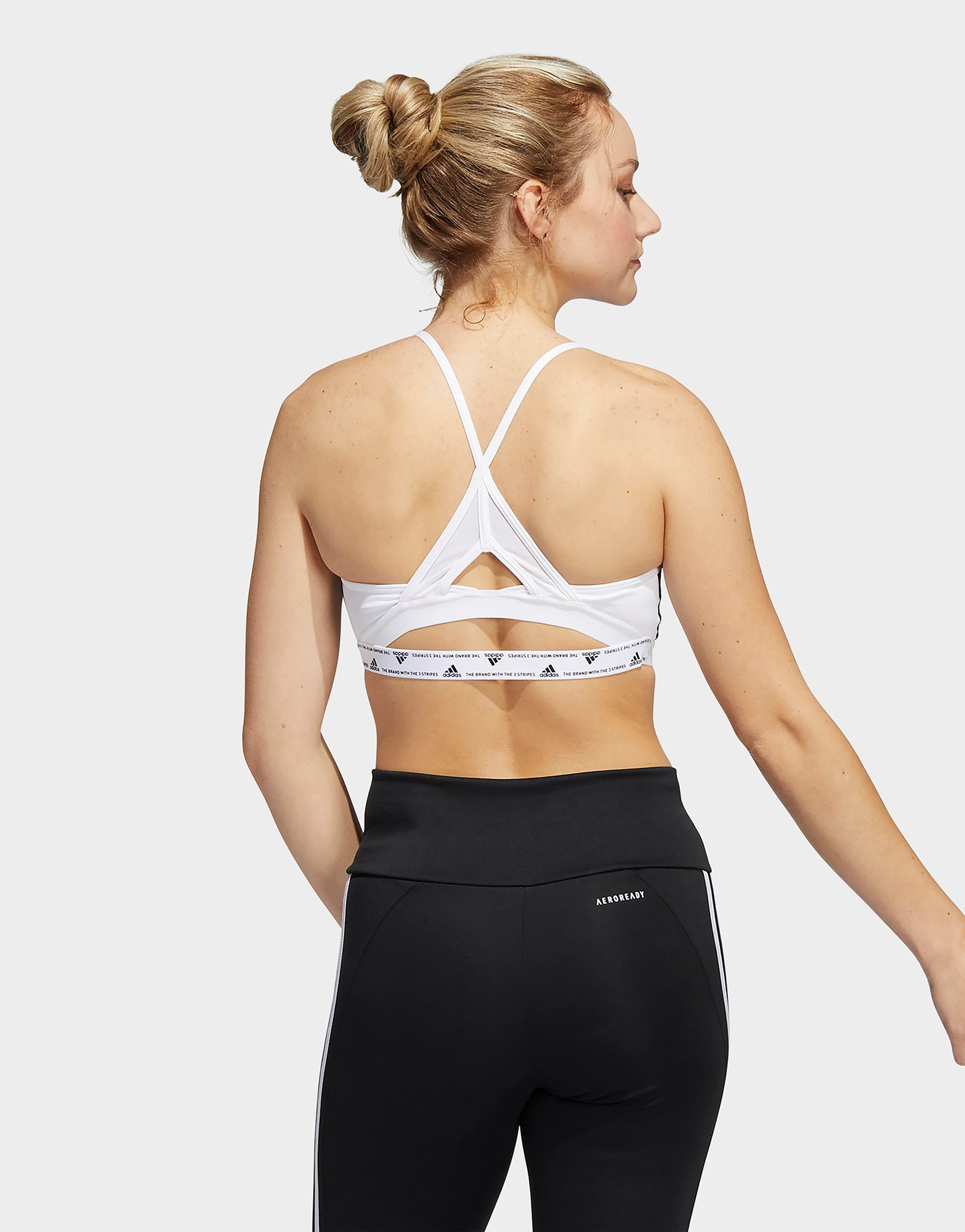 adidas Brassière adidas Aeroreact Training Light-Support 3-Stripes