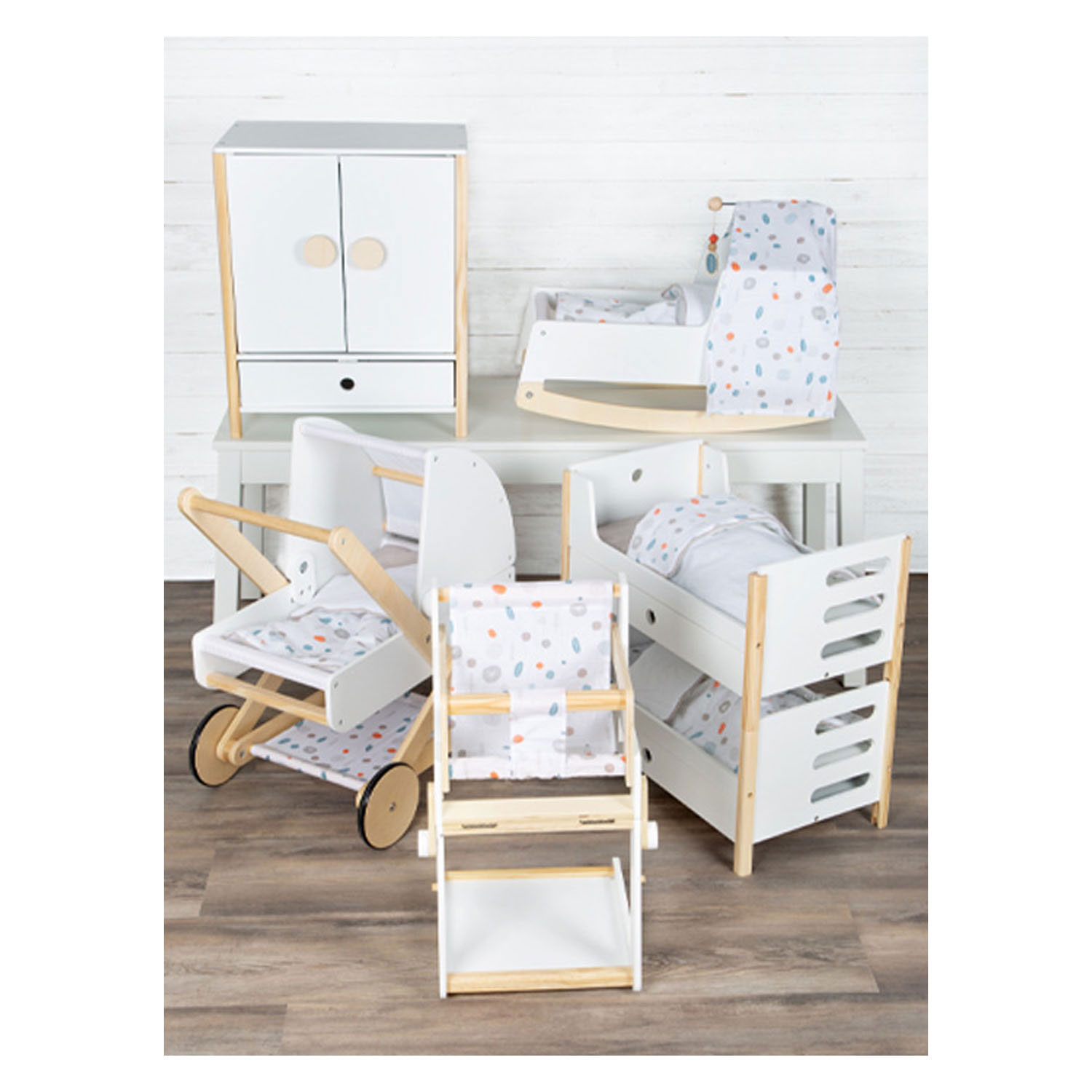 Small Foot-Houten Poppenwagen Little Button
