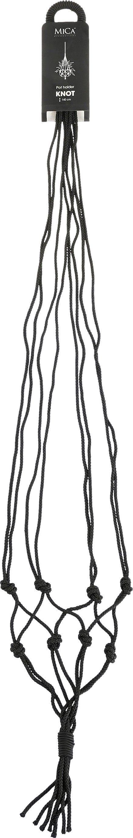 Mica Decorations plantenhanger macramé Knoop zwart H 140 cm