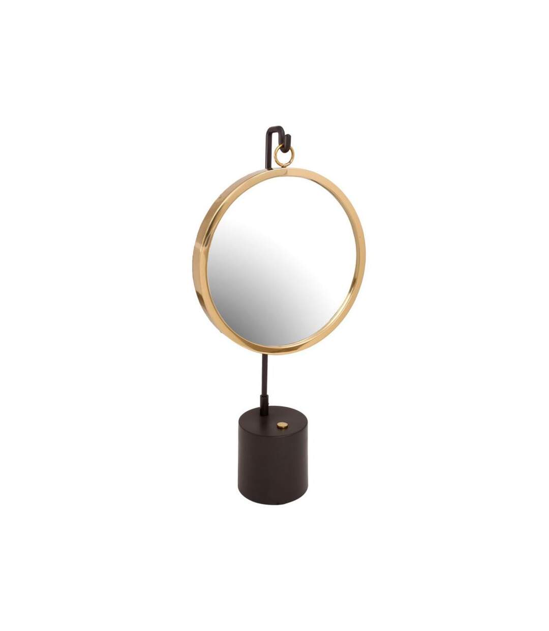 Paris Prix - Miroir à Poser Rond eleganca 65cm Noir & Or