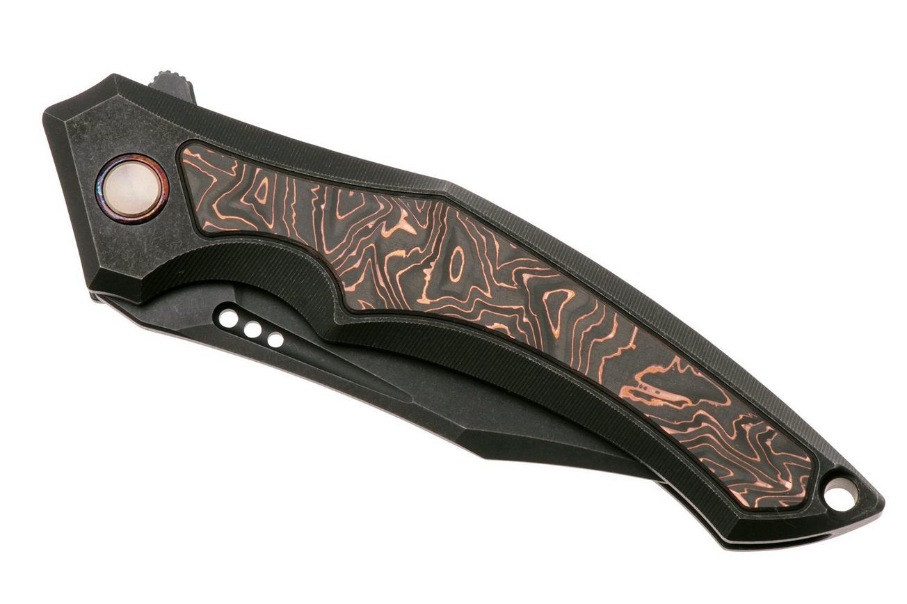 WE Knife Orpheus WE23009-3 CPM 20CV, Black Titanium, Copper Foil Carbon Fiber, zakmes