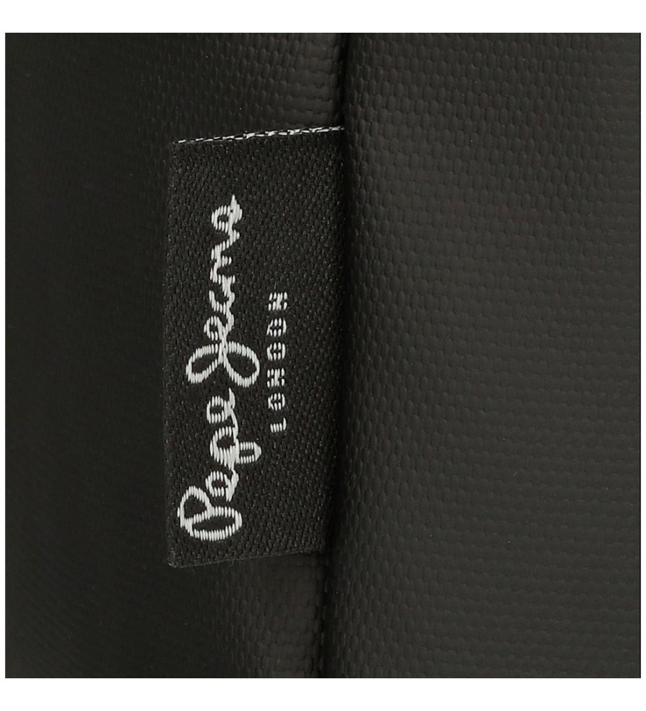 Bolsa de ombro grande Pepe Jeans, estojo para tablet preto Hoxton da Pepe Jeans