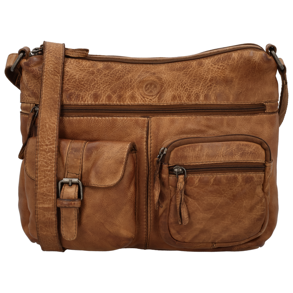 Hide & Stitches Paint Rock Crossbody Tas Cognac