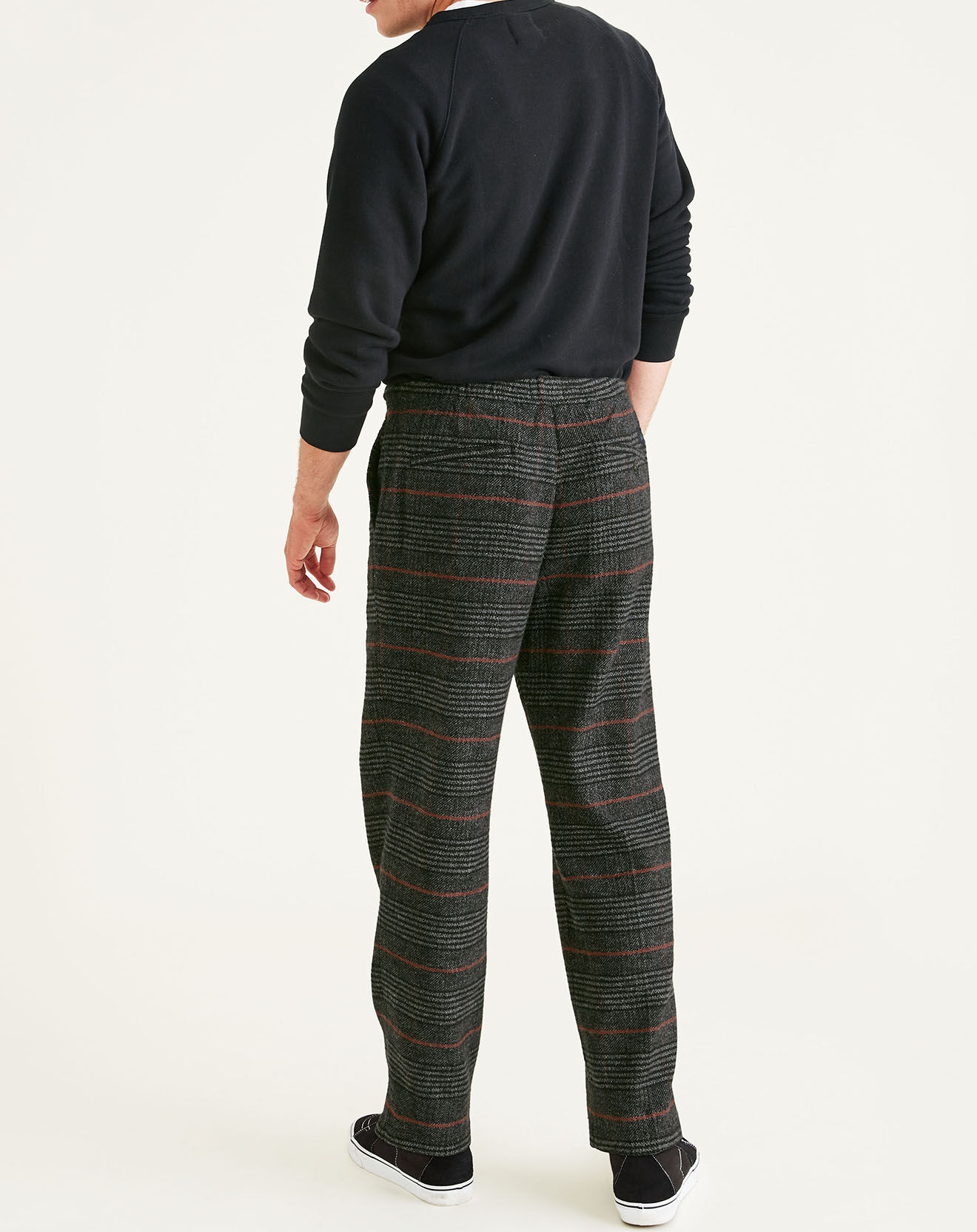 Dockers Pantalon 100% Coton Bio Pull On Tapered imprimé noir