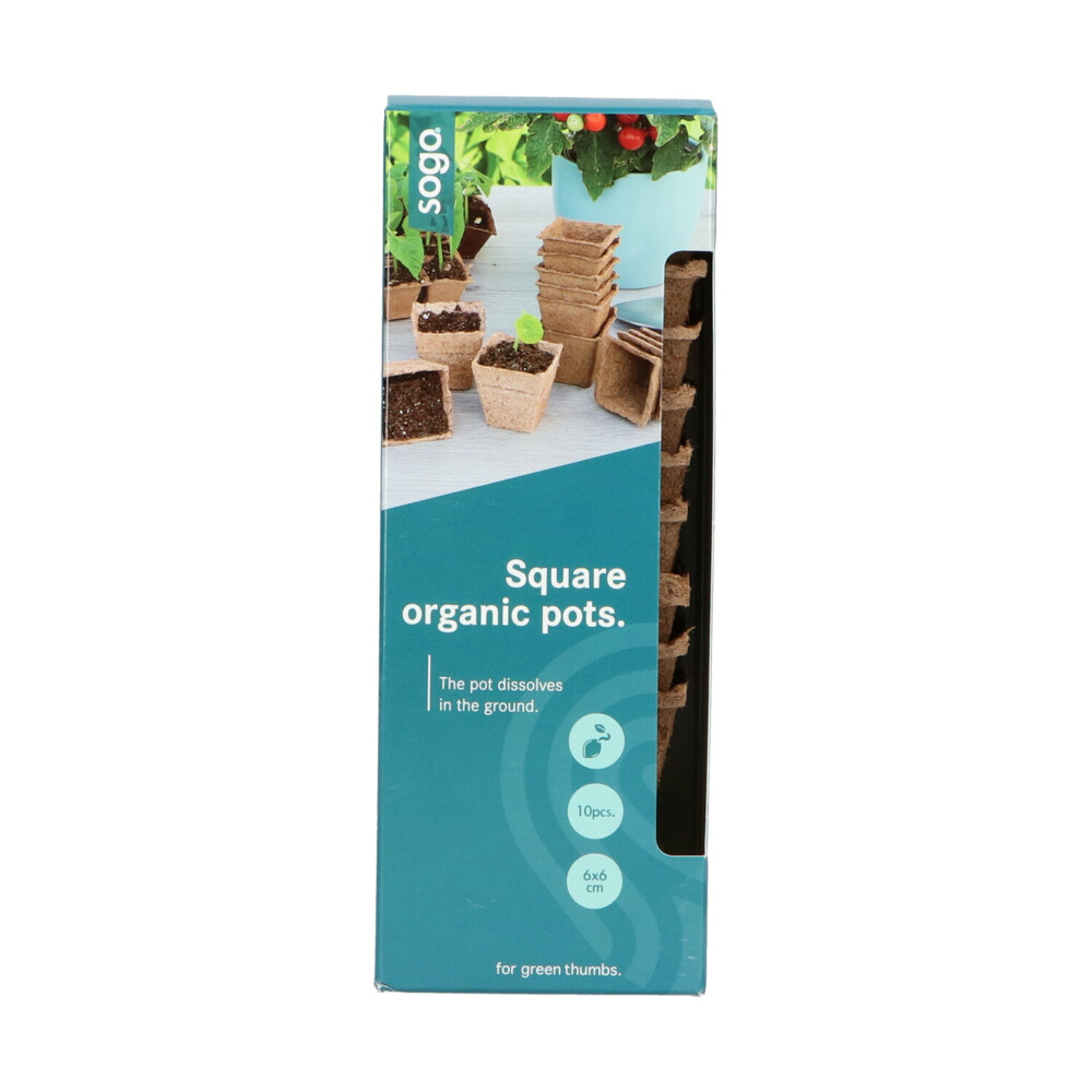 SOGO Biologische Kweekpotjes Vierkant 6 cm10 stuks